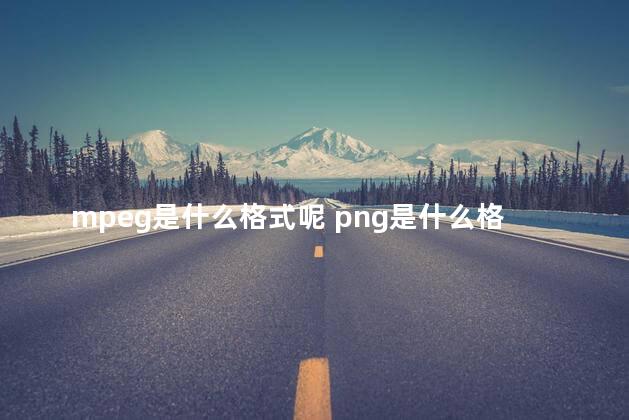 mpeg是什么格式呢 png是什么格式